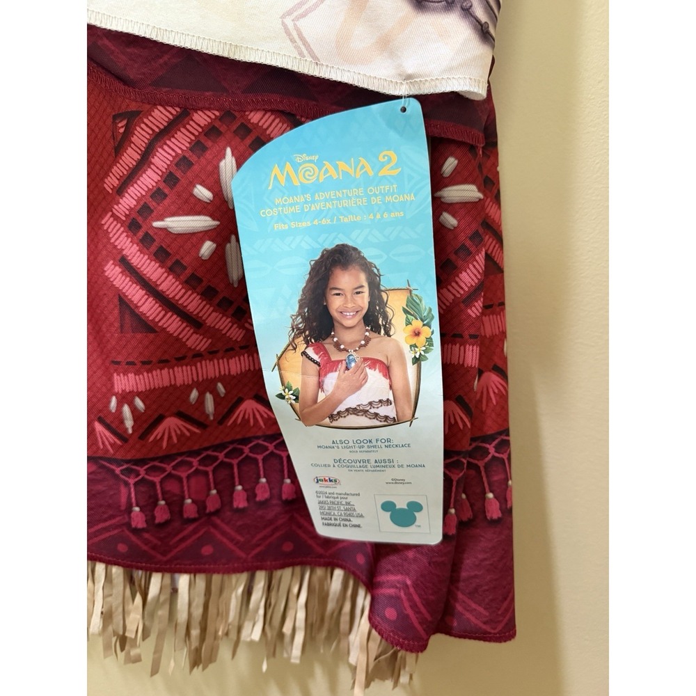 NEW Disney's Moana 2 Moana Adventure Outfit/Costume Fit Sizes 4-6X NWT - Picture 7 of 9